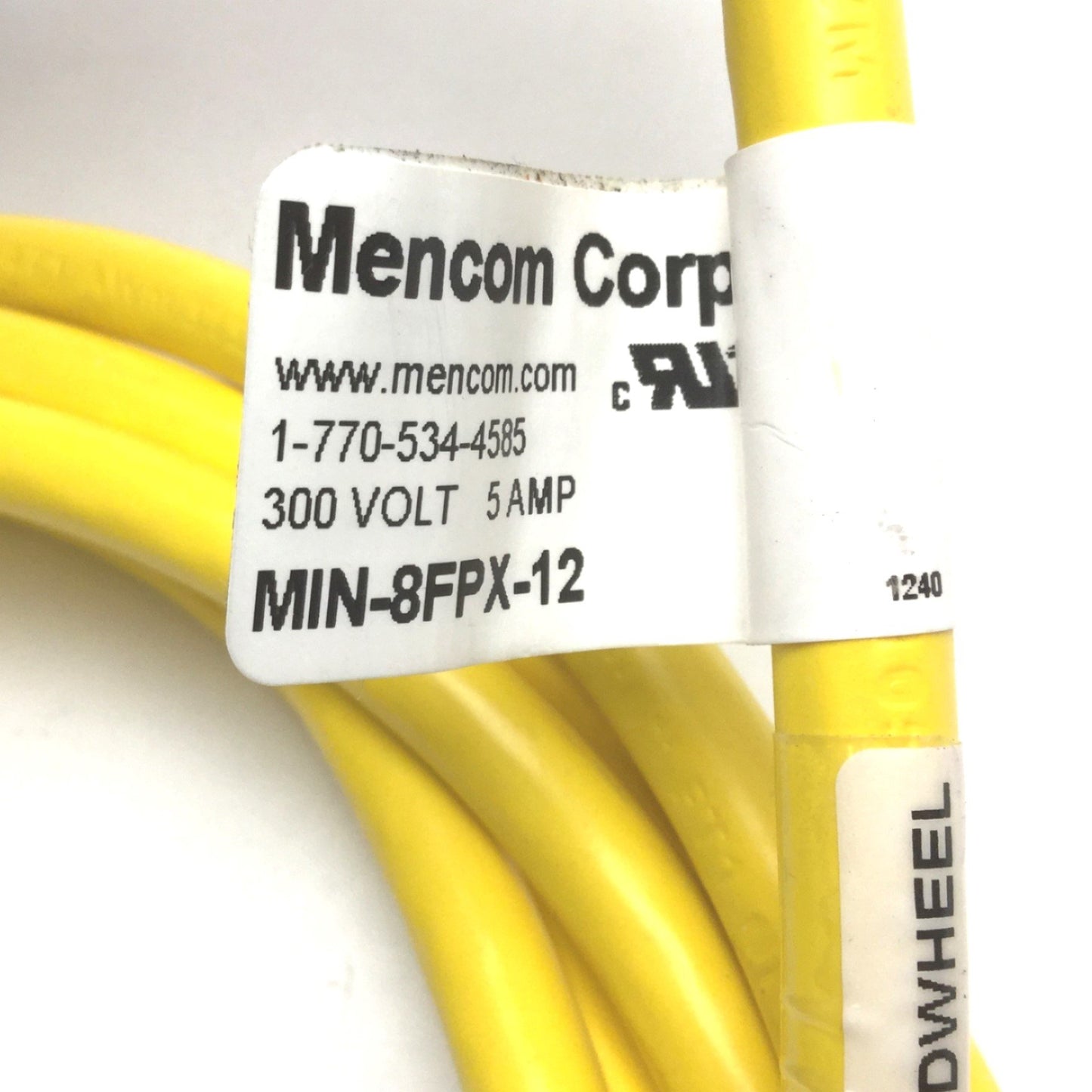 New – Open box Mencom MIN-8FPX-12 Sensor Cordset, Length: 12', 8-Pin Female, MIN Size