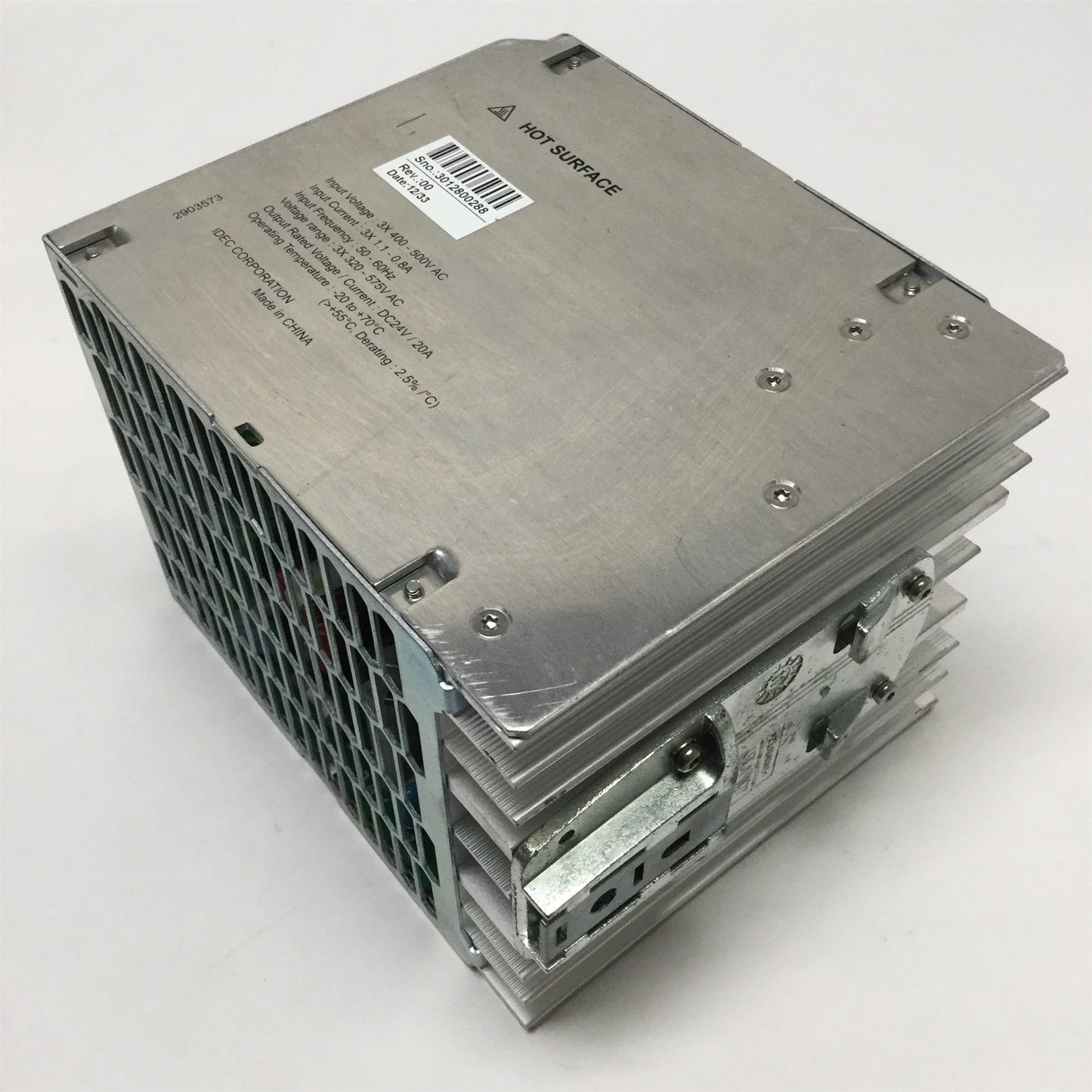 Used Idec PS5R-TJ24 480W Power Supply, 3-Phase 320-575VAC Input, 24VDC 20A Output