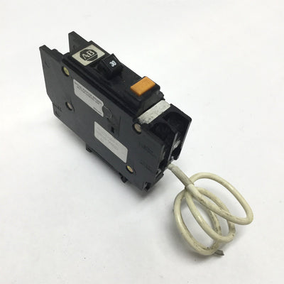 Used Allen Bradley 1492-MCEA130 Circuit Breaker, Single Pole, 30A 120VAC, DIN Rail