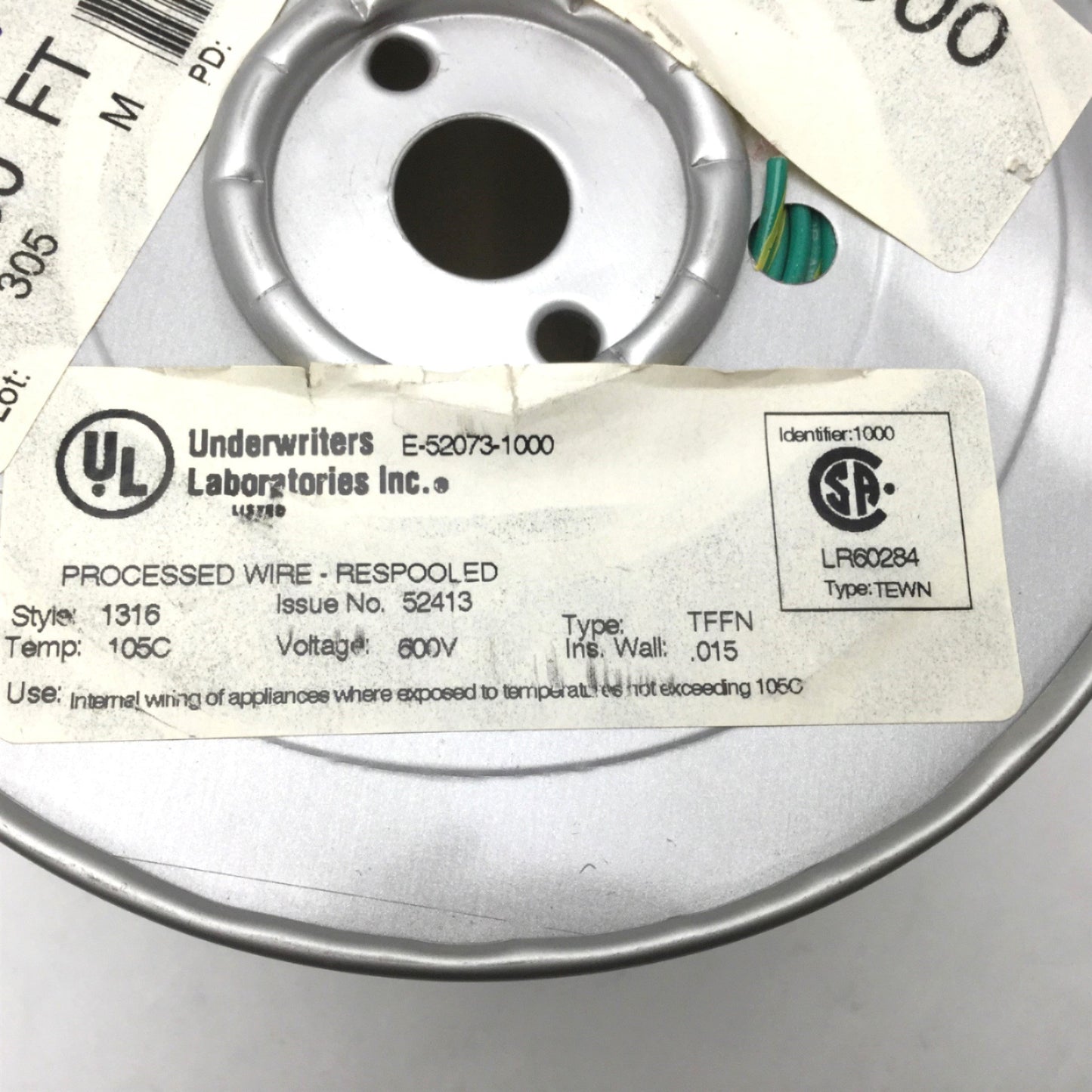 New – Open box Atlas UL 1316/1452 TFFN18B16-2 Fixture Wire, 18 AWG, Max 600V, Unshielded, 900'