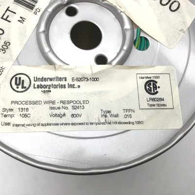 New – Open box Atlas UL 1316/1452 TFFN18B16-2 Fixture Wire, 18 AWG, Max 600V, Unshielded, 900'