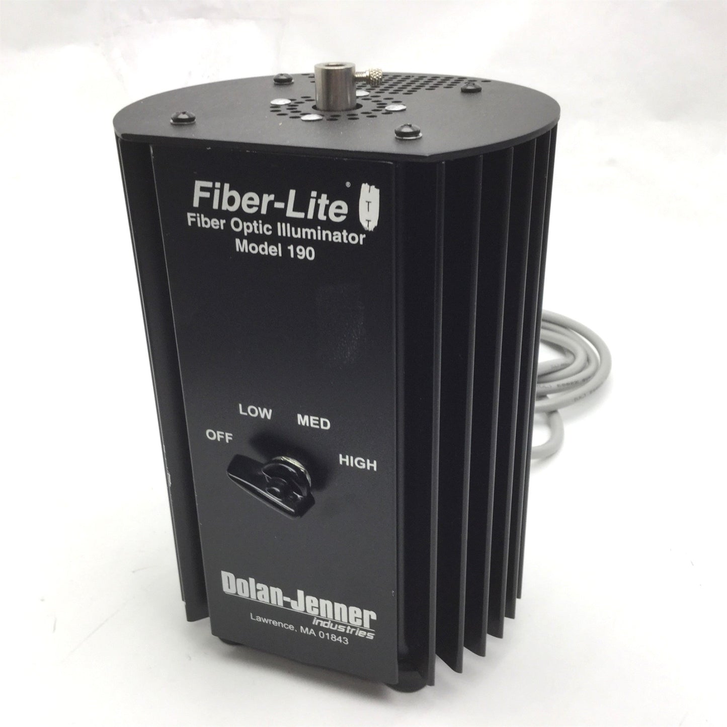 Used Dolan Jenner Model 190 Fiber-Lite Fiber Optic Illuminator, Input: 115VAC, Tested