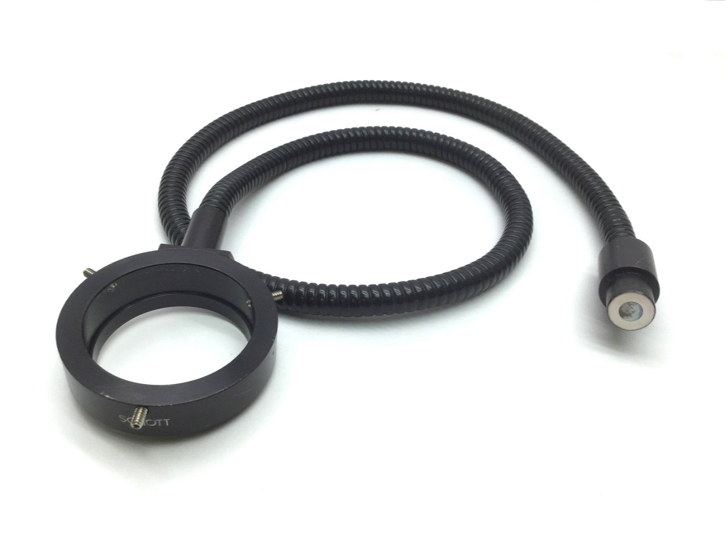 Used Schott Fostec Fiber Optic Light Ring Mount 53mm, In 16mm (15.8mm) Bundle 8mm 33"