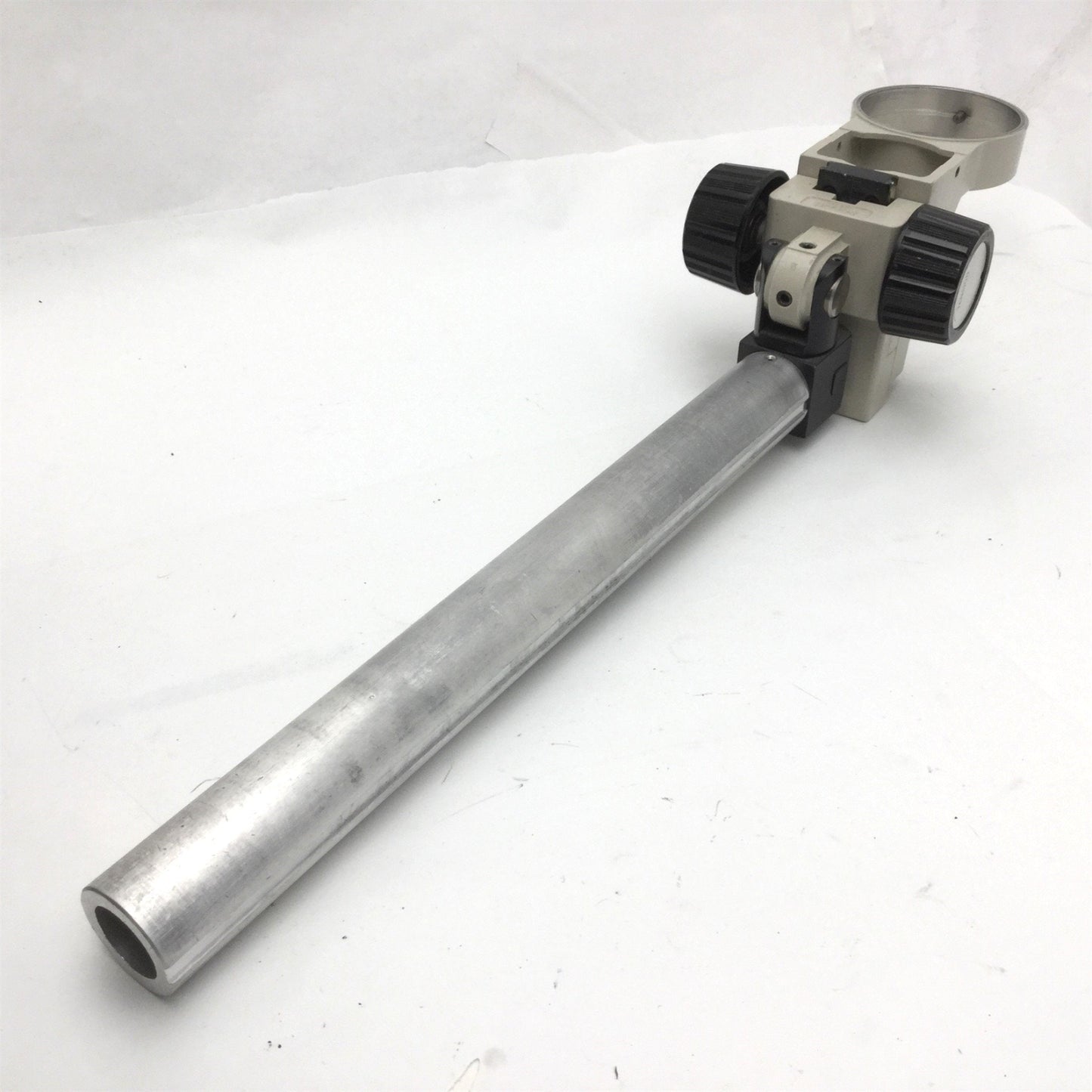 Used Nikon Microscope Adjustable Mounting 3" Focus Ring, 14" Arm Boom 1-1/2" Diameter