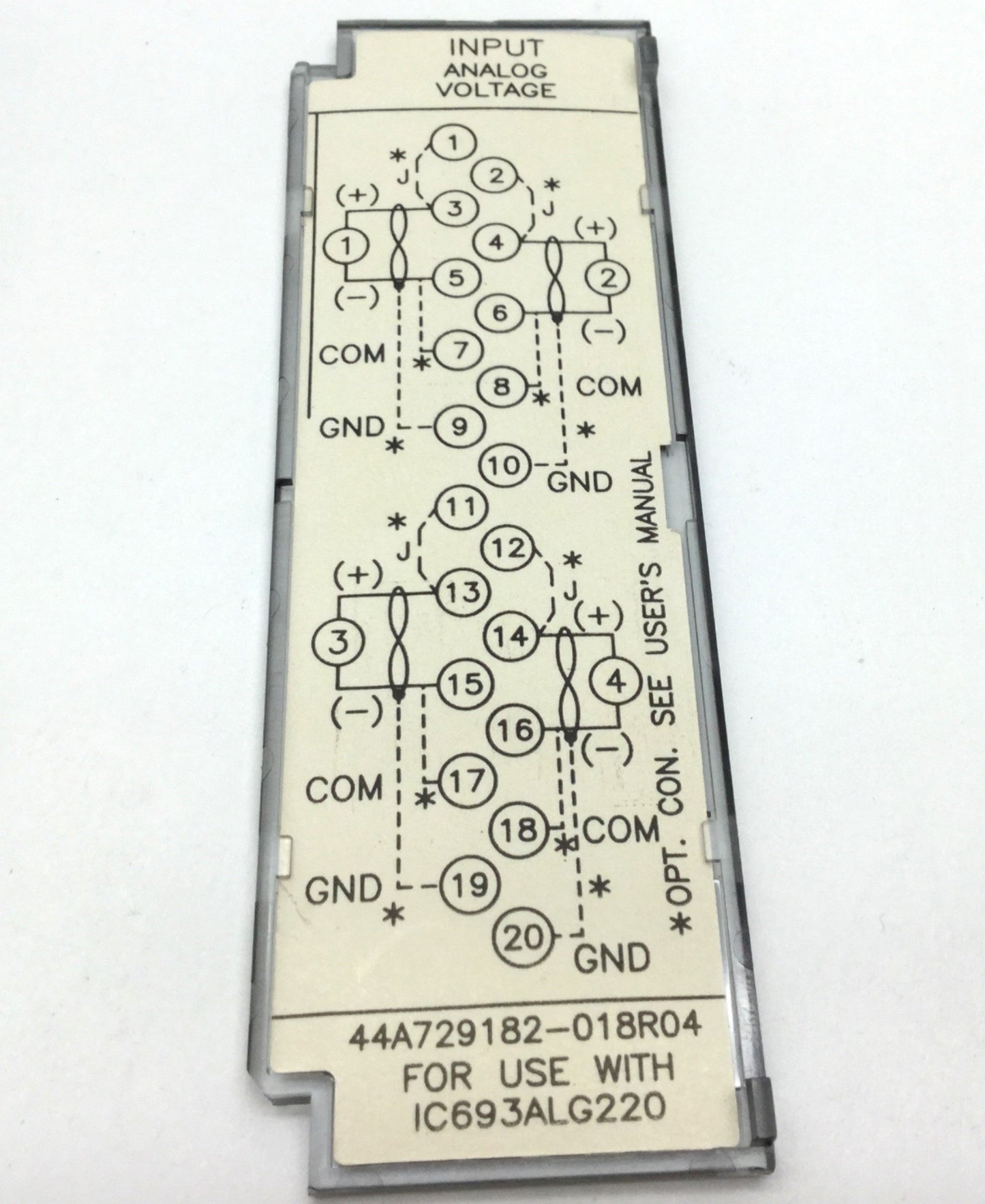 Used GE Fanuc IC693ALG220C PLC Analog Input Module, 4 Points, Voltage: -10 to +10VDC