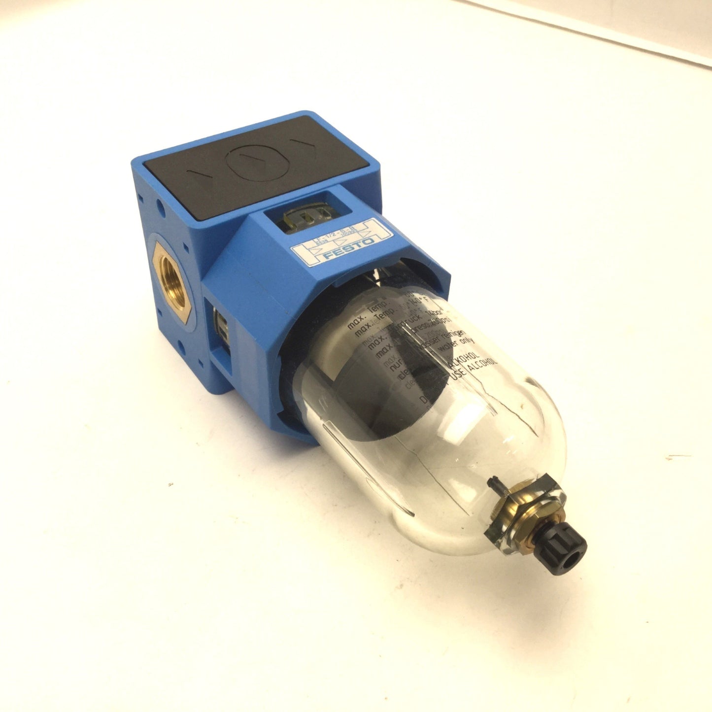 Used Festo LF-1/2-S-B Air Filter, Max Inlet Pressure: 200psi Ports: 1/2" NPT