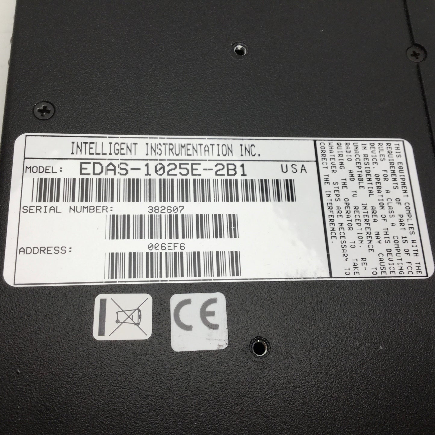 Used Intelligent Instruments EDAS-1025E-2B1 Ethernet to Serial Converter Power Supply