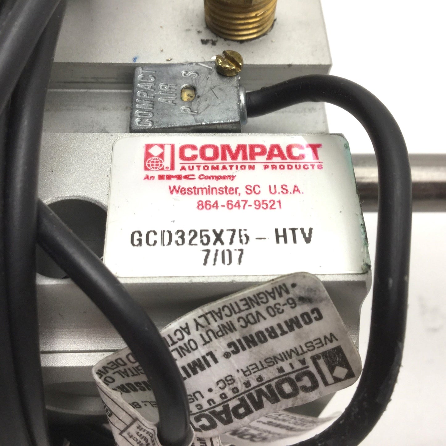 Used Compact Automation Products GCD325X75-HTV Pneumatic Guided Cylinder, Bore: 1"