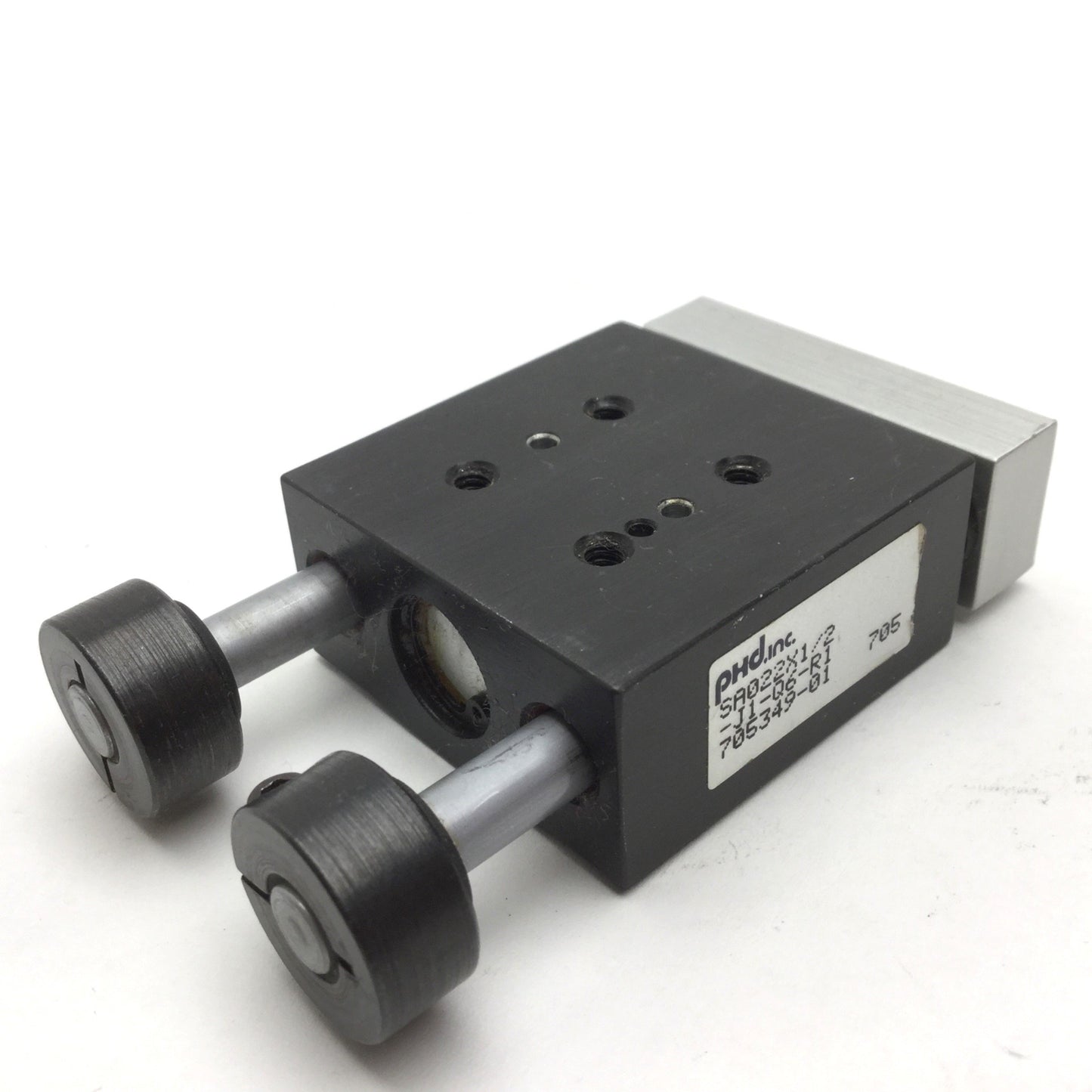 Used PHD SA022X1/2-J1-Q6-R1 Pneumatic Cylinder, Ports: 10-32, Travel: 1/2"