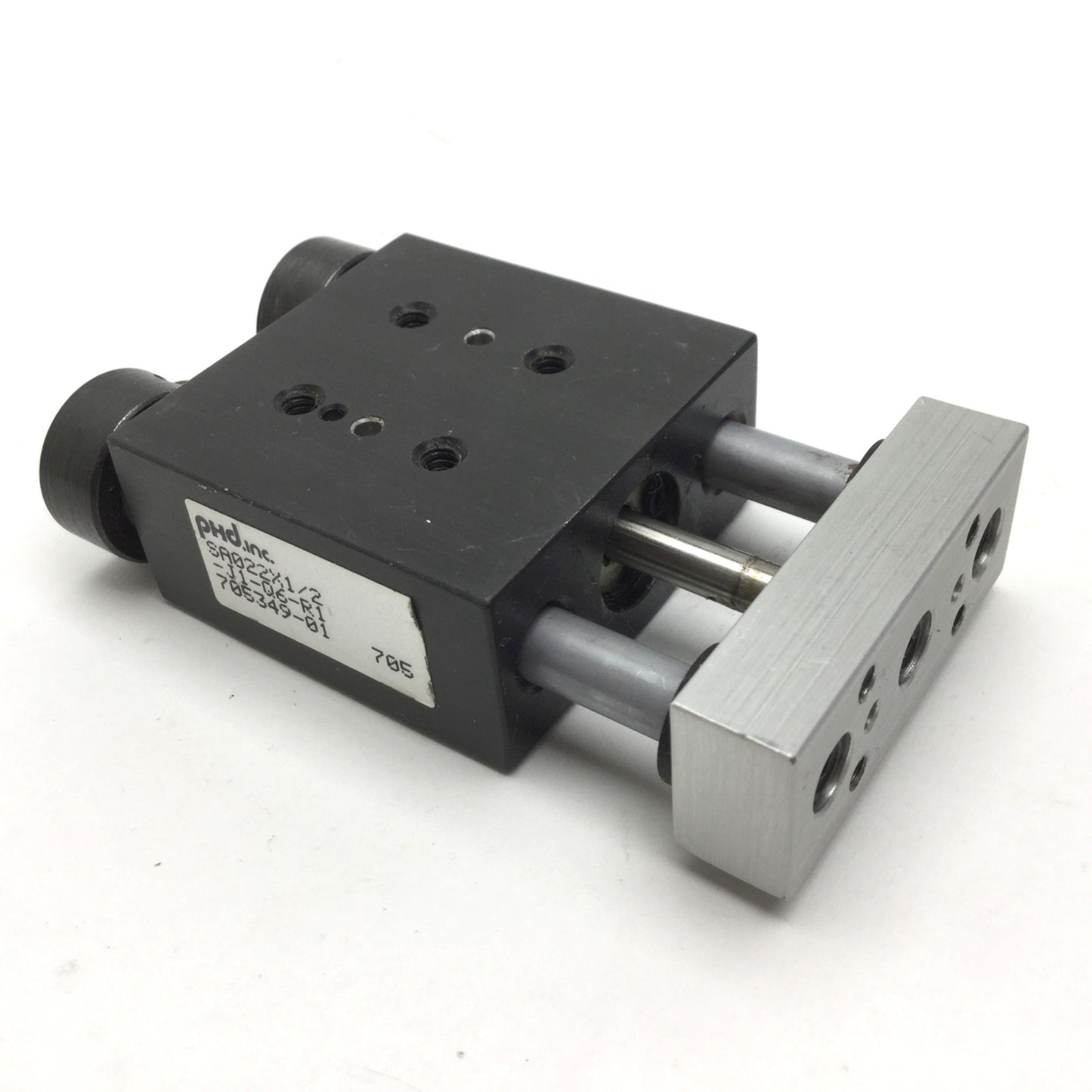 Used PHD SA022X1/2-J1-Q6-R1 Pneumatic Cylinder, Ports: 10-32, Travel: 1/2"