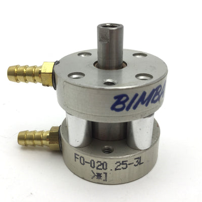 Used Bimba FO-020.25-3L FLAT-1 Compact Pneumatic Cylinder Bore: 9/16" Stroke: 1/4"