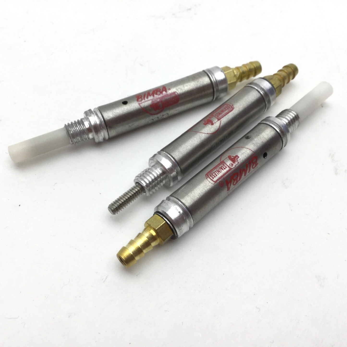 Used Lot of 3 Bimba 0070.5 Pneumatic Cylinder, 3/16" NPT, With Barbed Connection