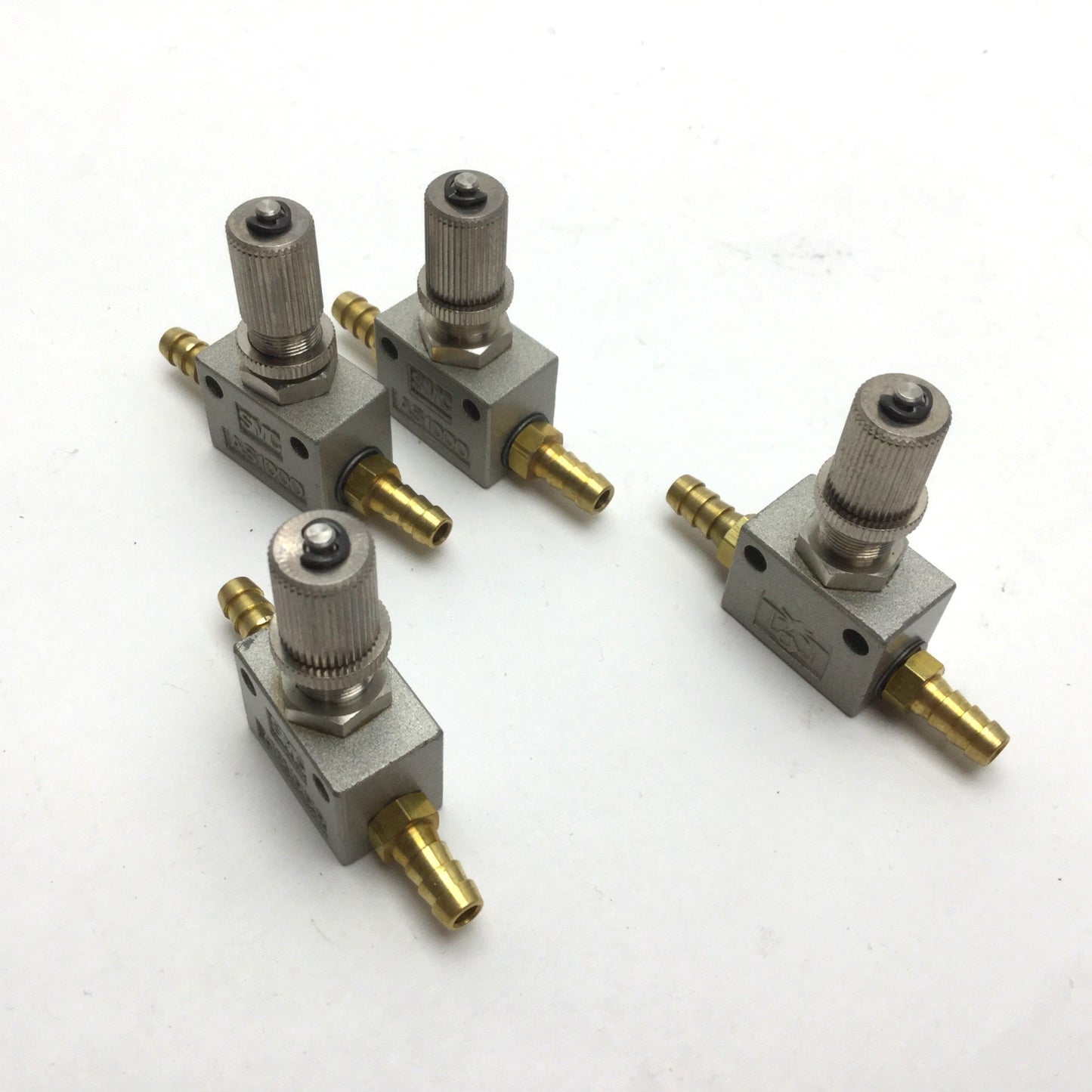 Used Lot of 4 SMC AS1000-M5 Air Speed Controller Port: M5x0.8 1MPa Max In-Line Type