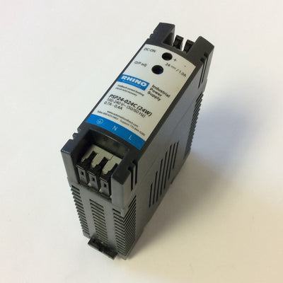 Used Rhino PSP24-024C Power Supply, In: 100-240VAC 50/60Hz 0.7-0.4A, Out: 24VDC 1A
