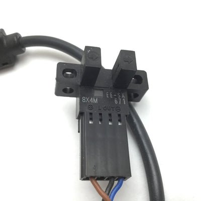 Used Omron EE-SX671 Slot Sensor with EE-2002 NPN to PNP Output Converter, 5mm Slot