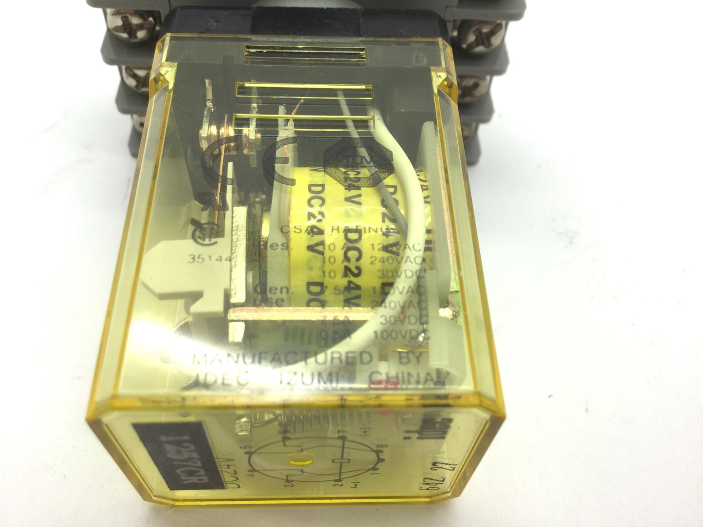 Used Lot of 2 IDEC RR2P-UL Power Relays With SR2P-06 Din Rail Mount Coil DC24V