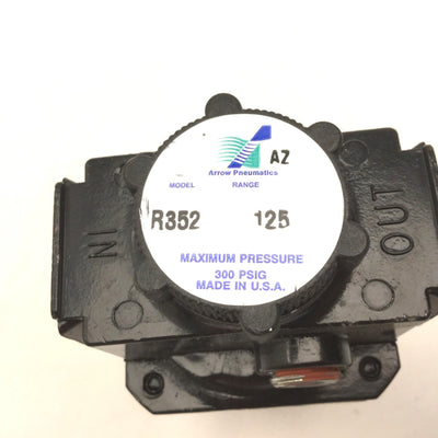 Used Arrow Pneumatics R352 Standard Pressure Regulator Max Pressure: 300 PSI 1/4" NPT