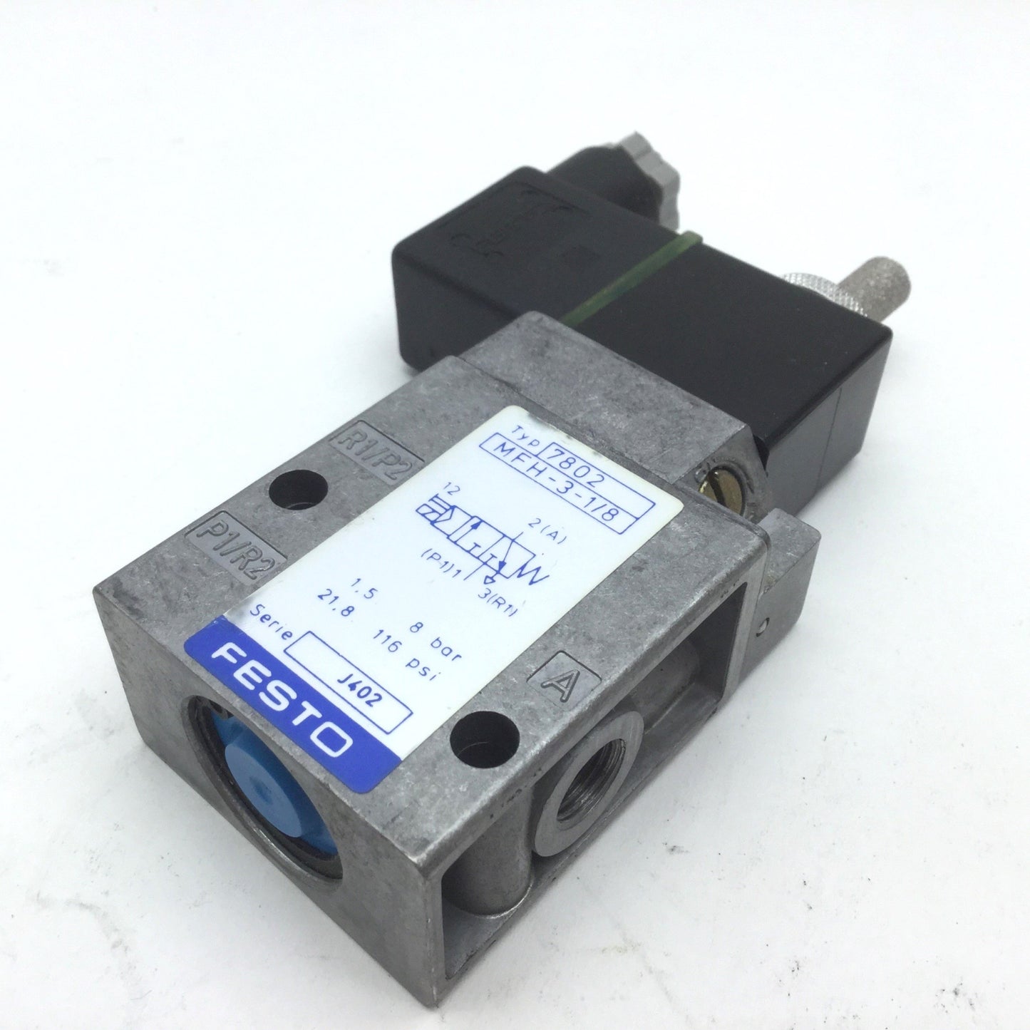 Used Festo MFH-3-1/8 MSFG-24 Pneumatic Solenoid Valve, 2-Pos 3-Way Ports: G1/8 DC24V