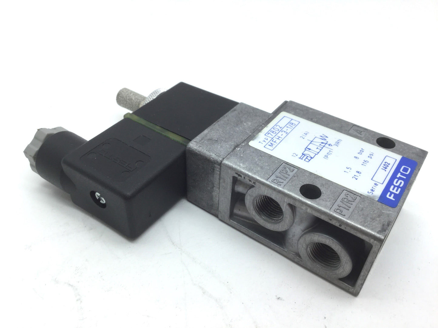 Used Festo MFH-3-1/8 MSFG-24 Pneumatic Solenoid Valve, 2-Pos 3-Way Ports: G1/8 DC24V