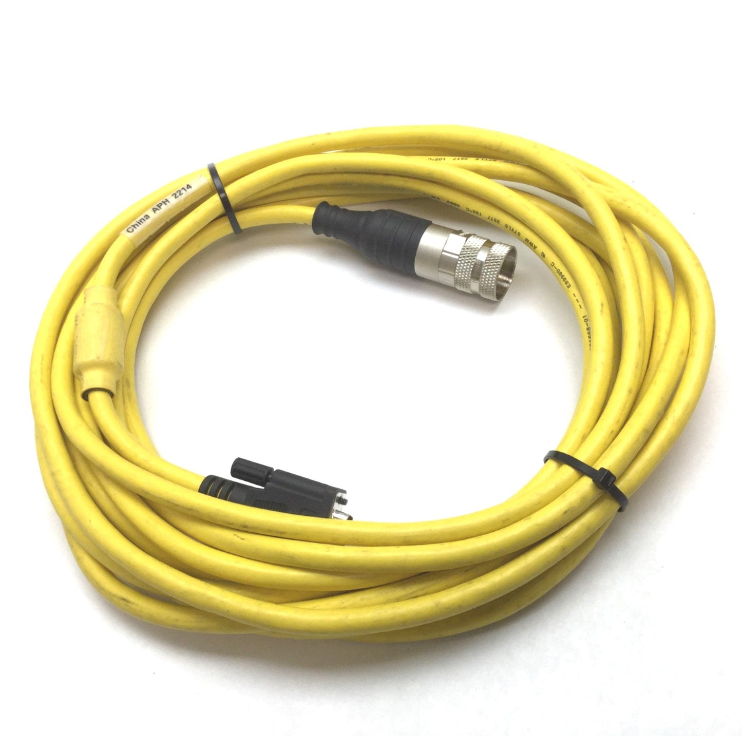 Used Parker F-1A1-25 Servo Motor Feedback Cable, 25ft, PS Connector to 15-Pin D-Sub