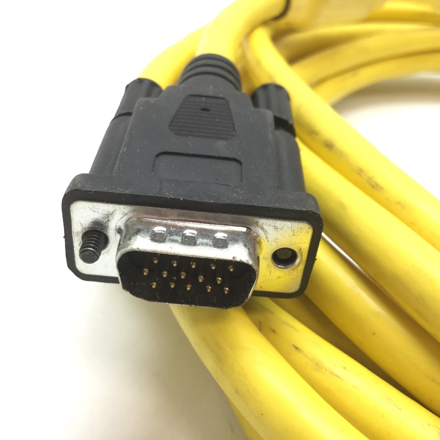 Used Parker F-1A1-25 Servo Motor Feedback Cable, 25ft, PS Connector to 15-Pin D-Sub