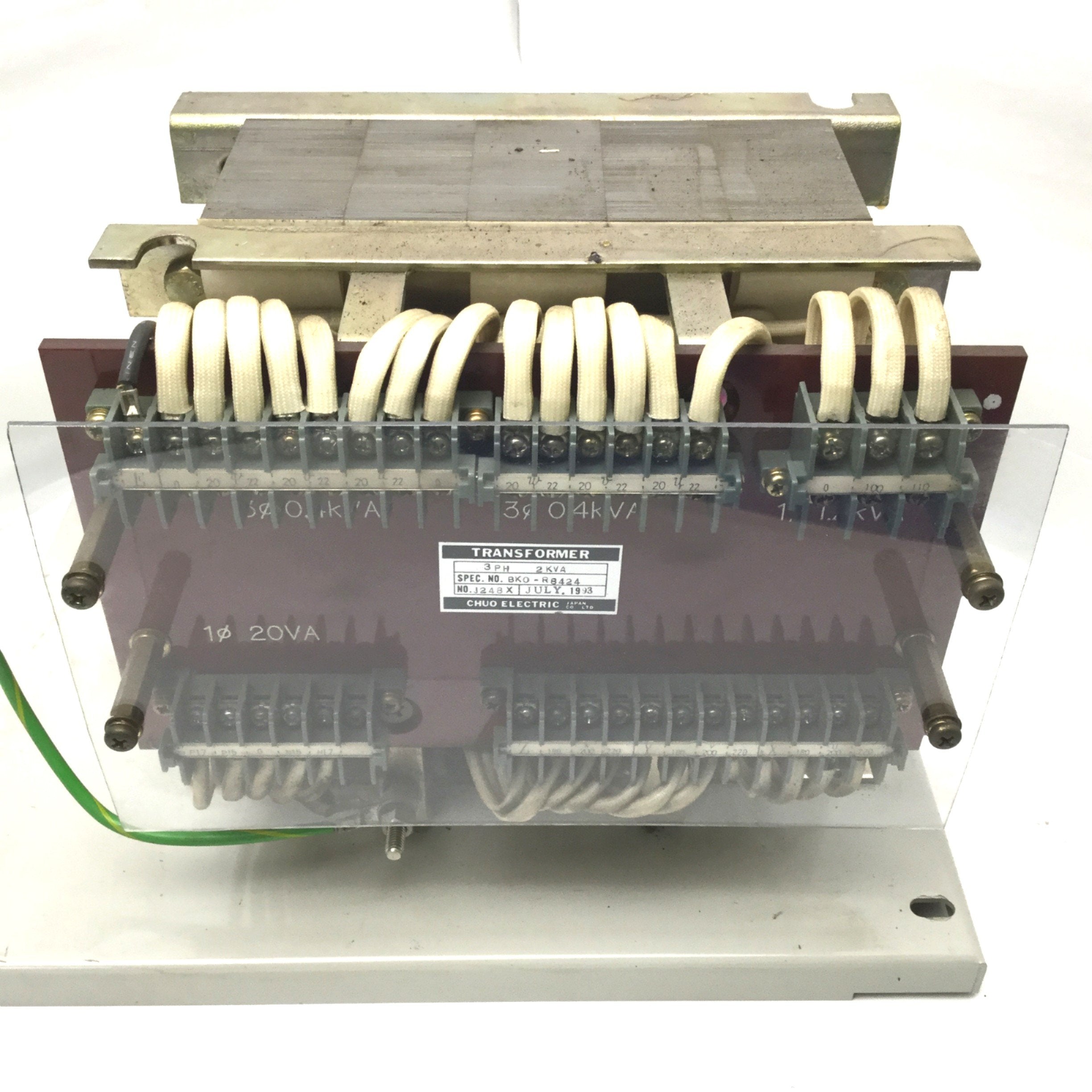 Chuo Machine Chuo Electric Spec. No. BK0-R8424 No. J248X 3-Phase 2KVA Machine Trans ...