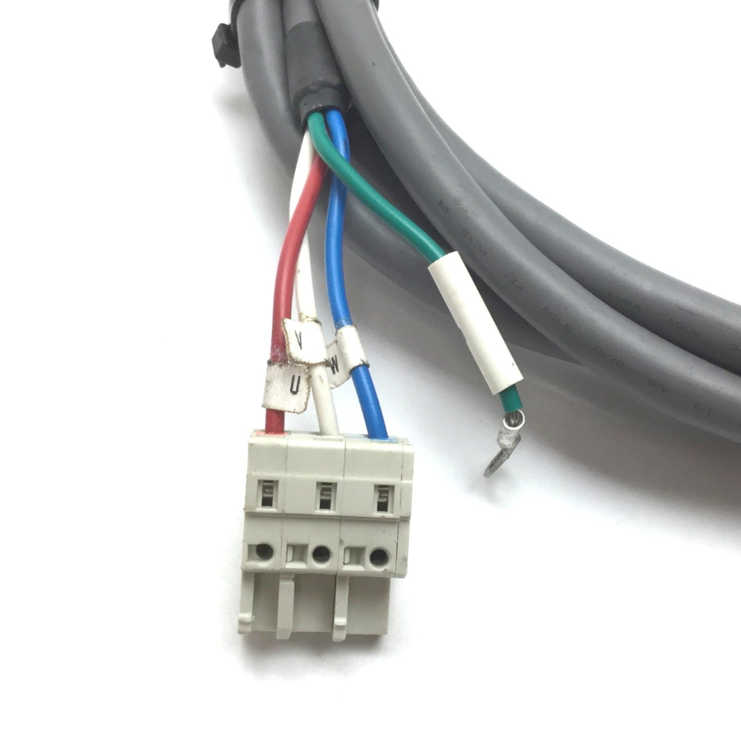 Used Yaskawa B4ICE-03 Motor Power Cable, 6-Pin Female to Flying Leads, Length: 3m