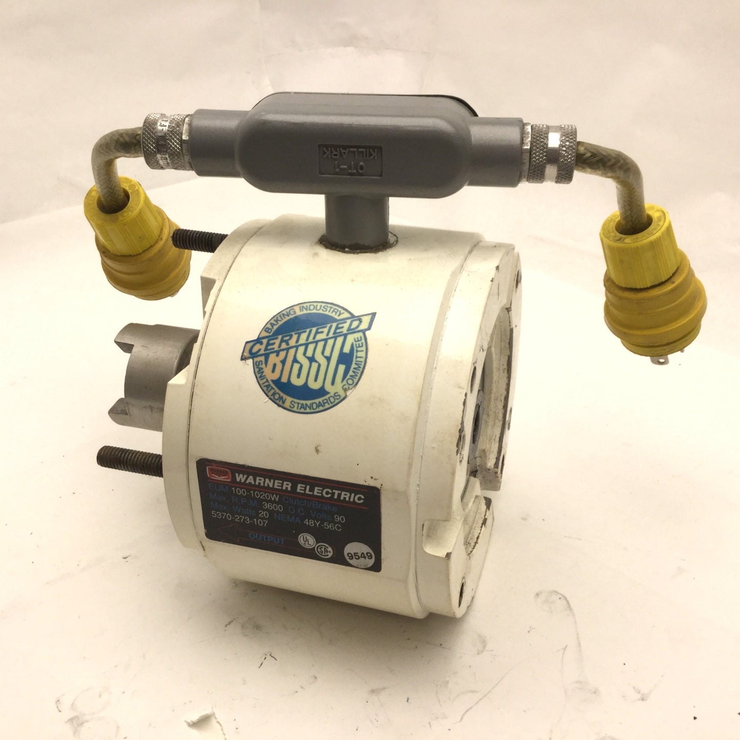 Used Warner Electric EUM 100-1020W Clutch/Brake 3600RPM 90VDC 20W NEMA 48Y-56C