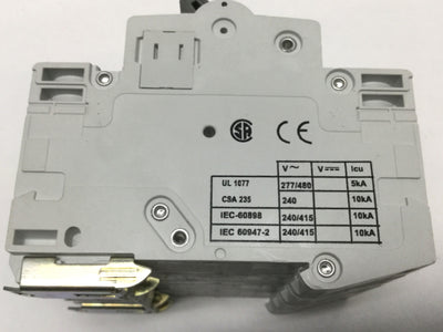 Used Cutler Hammer WMS4C50 Circuit Breaker 50A, 4-Pole, 277/480VAC Rating, DIN Mount