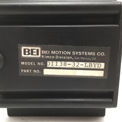 Used BEI DII38-32-LBYD Brushless DC Motor With Encoder 3/8" Shaft Dia, 1" Length