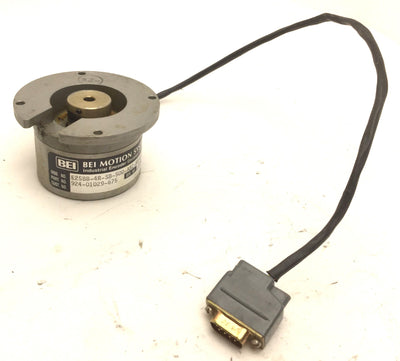 Used BEI E25BB-4R-SB-500-ABZ-8830-LED-SC72 Encoder, 5VDC, 1/4" Input Diameter