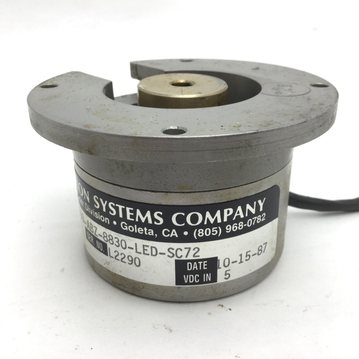 Used BEI E25BB-4R-SB-500-ABZ-8830-LED-SC72 Encoder, 5VDC, 1/4" Input Diameter