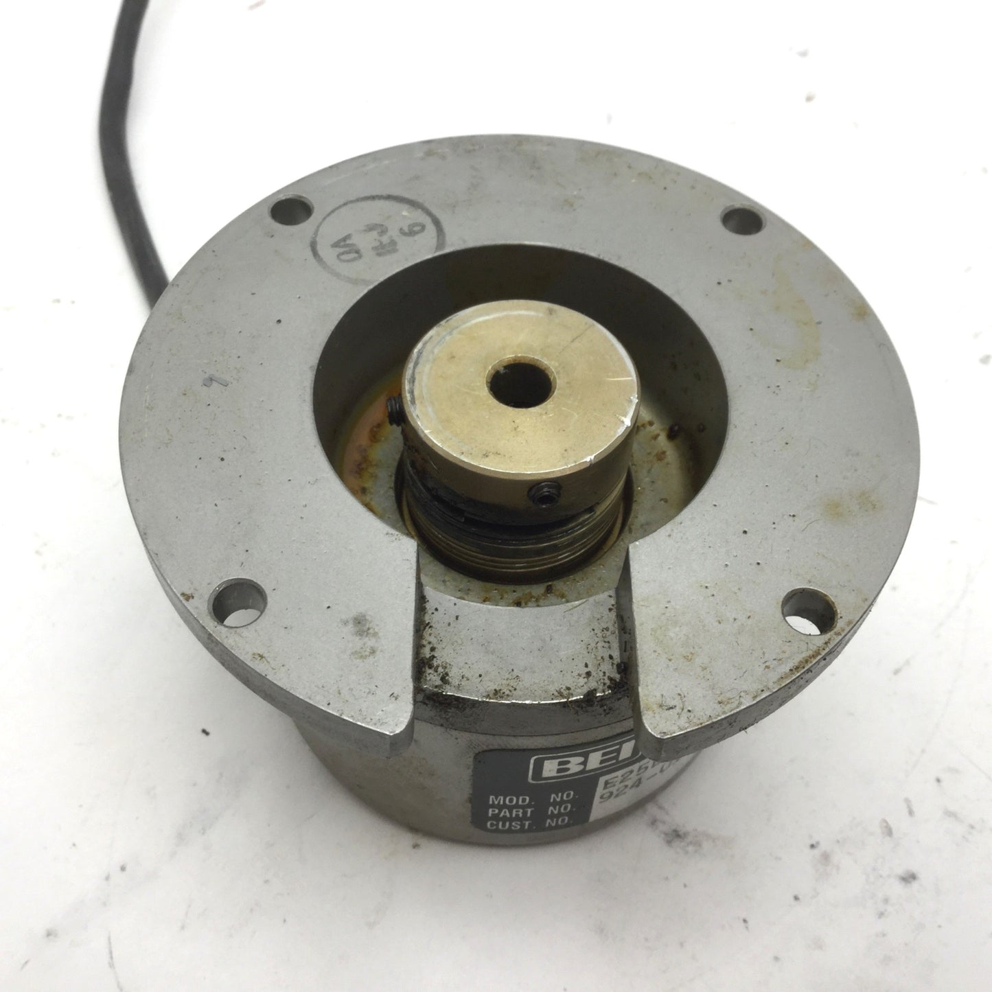 Used BEI E25BB-4R-SB-500-ABZ-8830-LED-SC72 Encoder, 5VDC, 1/4" Input Diameter