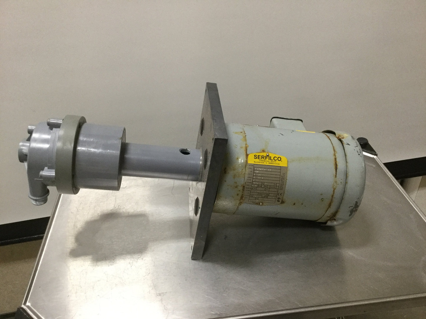 Used Serfilco ECKL3/4-3SC-D.75 Vertical Chemical Pump 230V 3450RPM 3/4HP 3Ph 35GPM