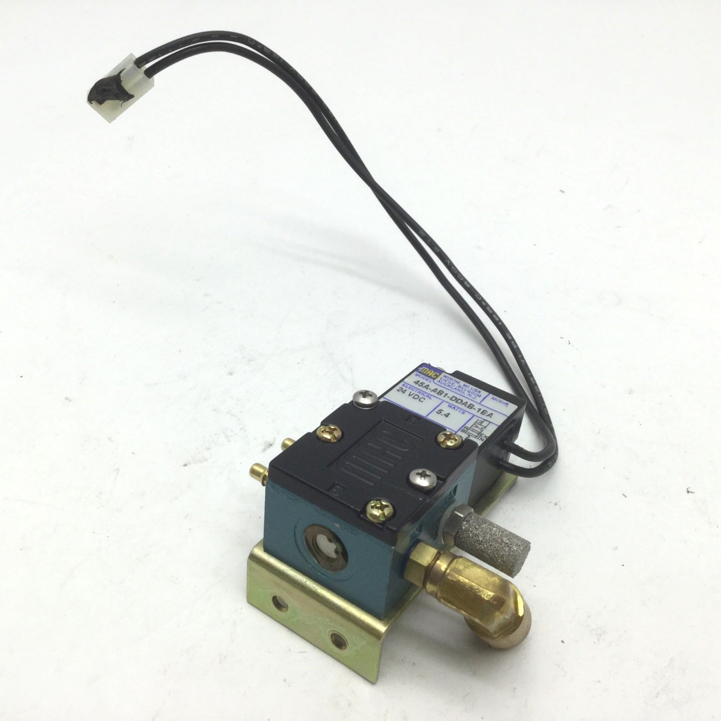 Used MAC 45A-AB1-DDAB-1BA Pneumatic Solenoid Valve 4-Way 120PSI 10-32UNF 24VDC