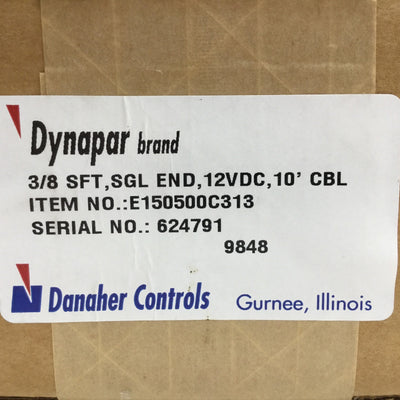 New – Open box New Dynapar E150500C313 Encoder, Shaft: 3/8" Diameter, Input Voltage: 12VDC