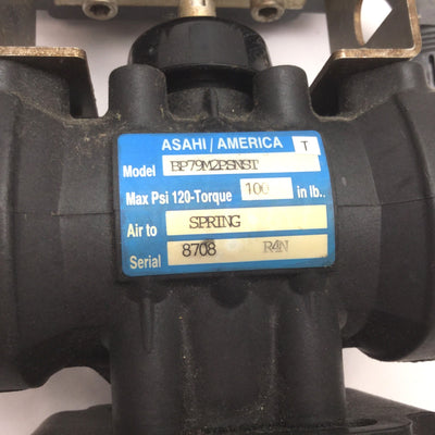 Used Asahi America BP79M2PSNST Pneumatic Actuator Spring Return, 1040N & Duo-Bloc 21