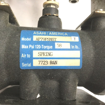 Used Asahi America AP79PSNST Pneumatic Actuator Spring Return, 1040N & Duo-Bloc 21