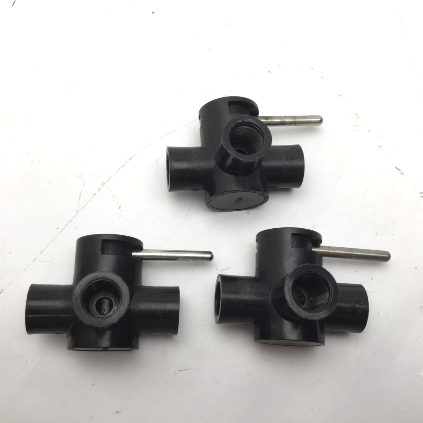 Used Lot of 3 Evsco 1/4" Elliptic Valve, 2-Position 3-Way, Pressure Rating: 100psi