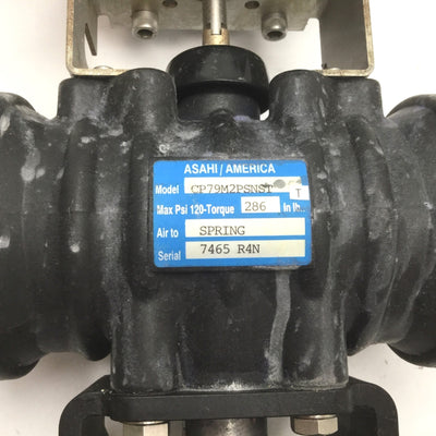 Used Asahi America CP79M2PSNST Pneumatic Actuator Spring Return, 1040N & Duo-Bloc 21