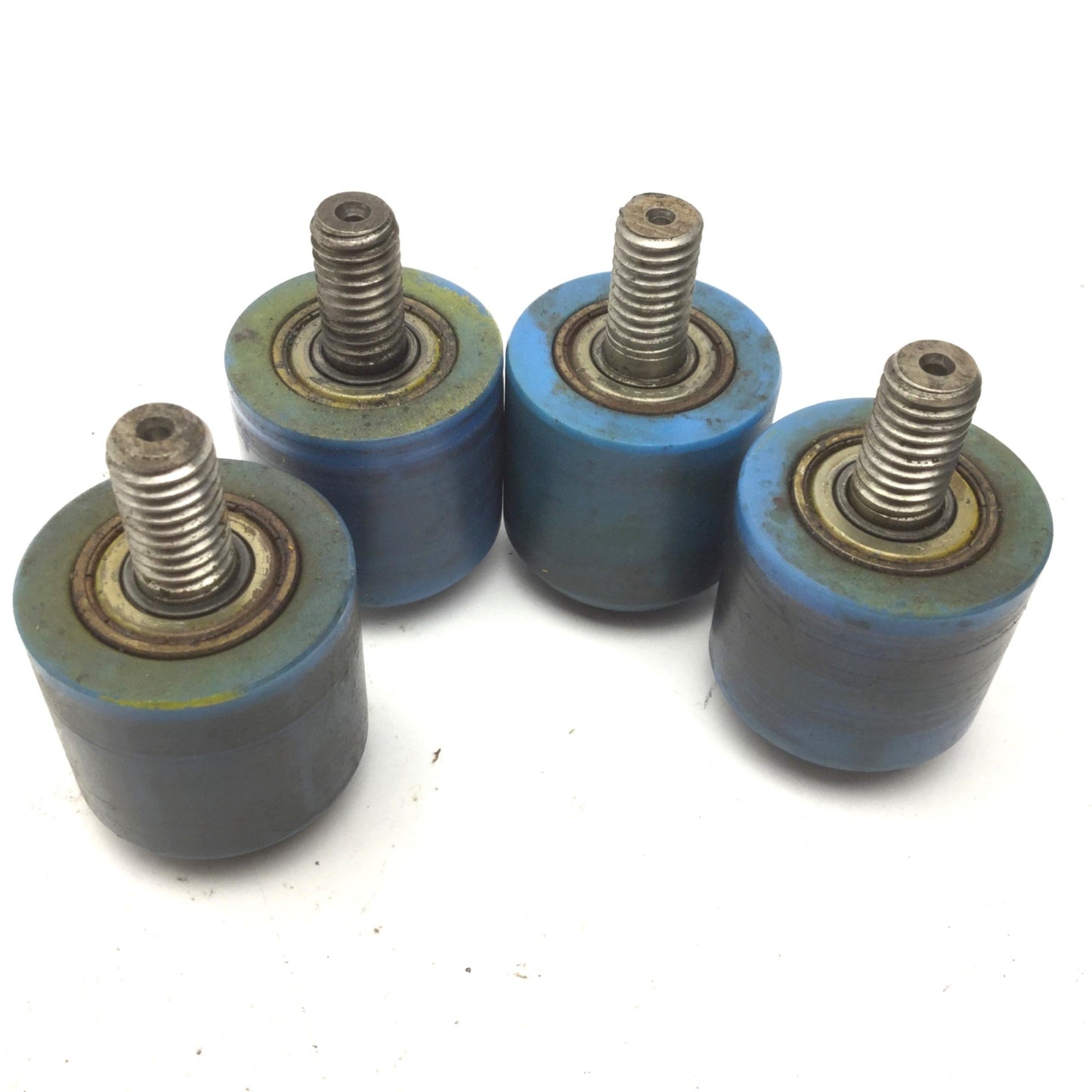 Used Lot of 4 Blue Cam Followers, Roller: 43mm dia, 40mm Width, Stud: 24mm