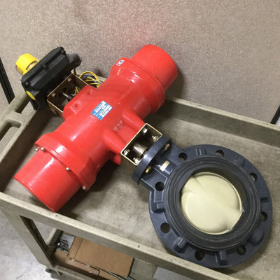 Used Asahi America E79M2PFSNST Pneumatic Actuator Spring Return, 6" Butterfly Valve