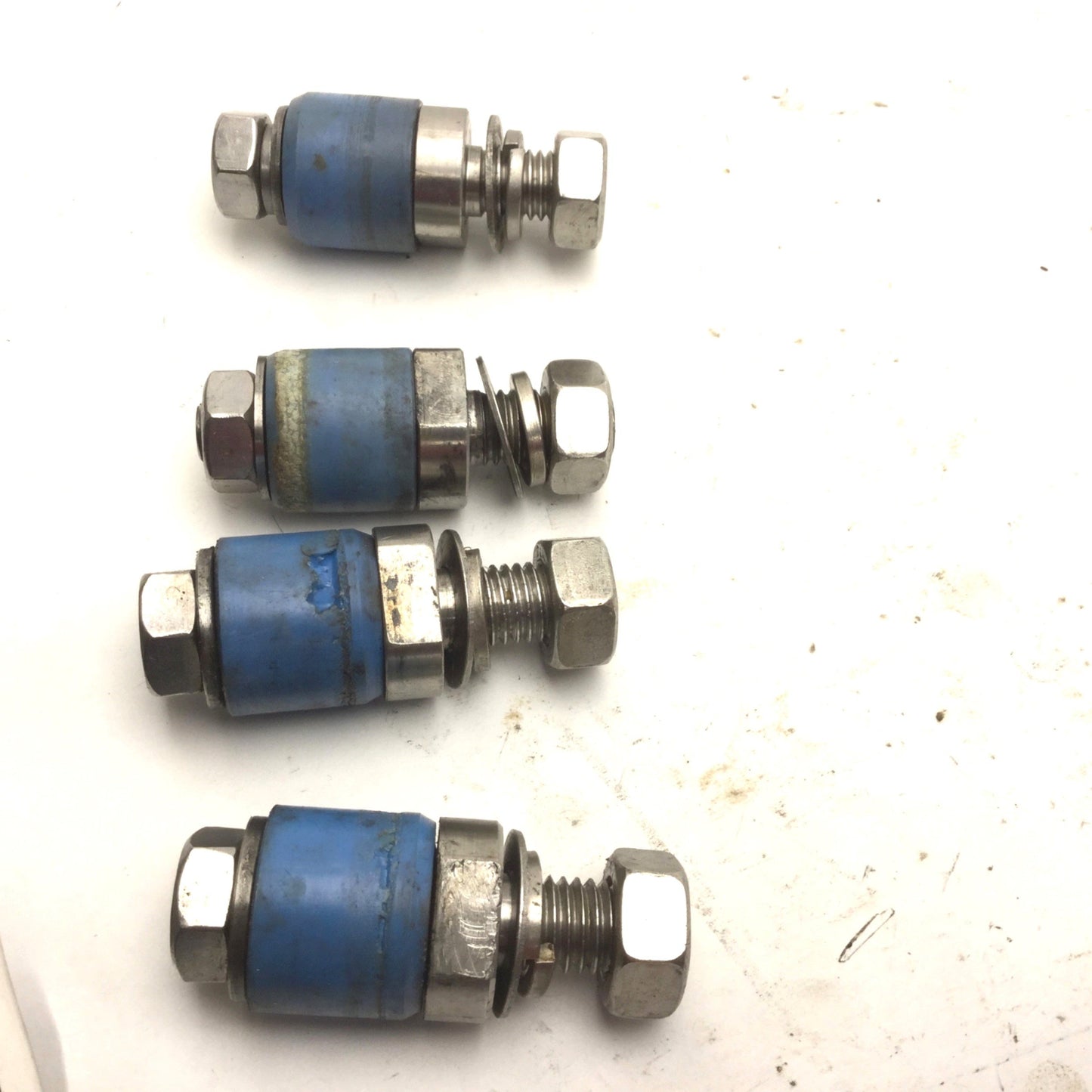 Used Lot of 4 Blue Cam Followers, Roller: 25mm Dia, 22mm Width, Stud: 22mm