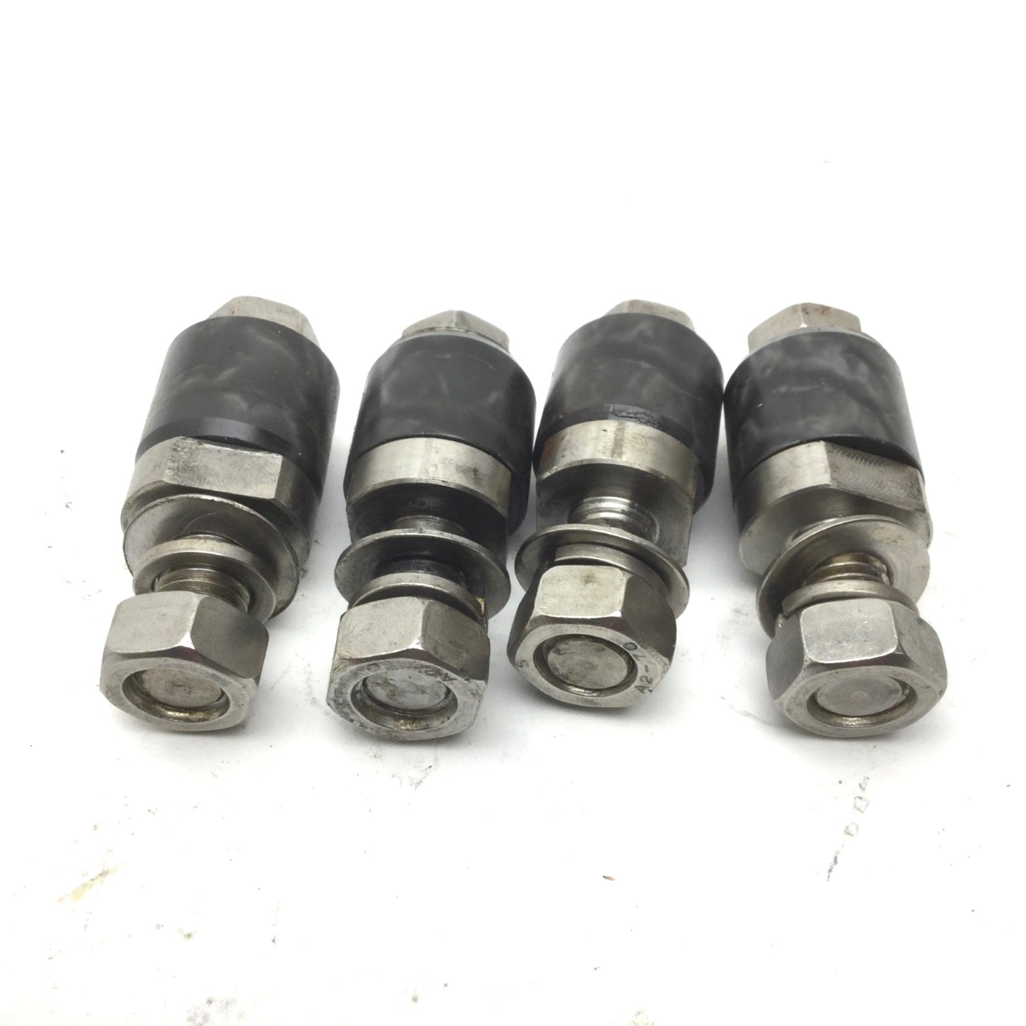 Used Lot of 4 Black Cam Followers, Roller: 26mm Dia, 22mm Width, Stud: 22.5mm
