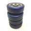 Used Lot of 4 Wagner 3" Dia x 1" Polyurethane Plastic Caster Wheels, 5/16" Bore, Blue