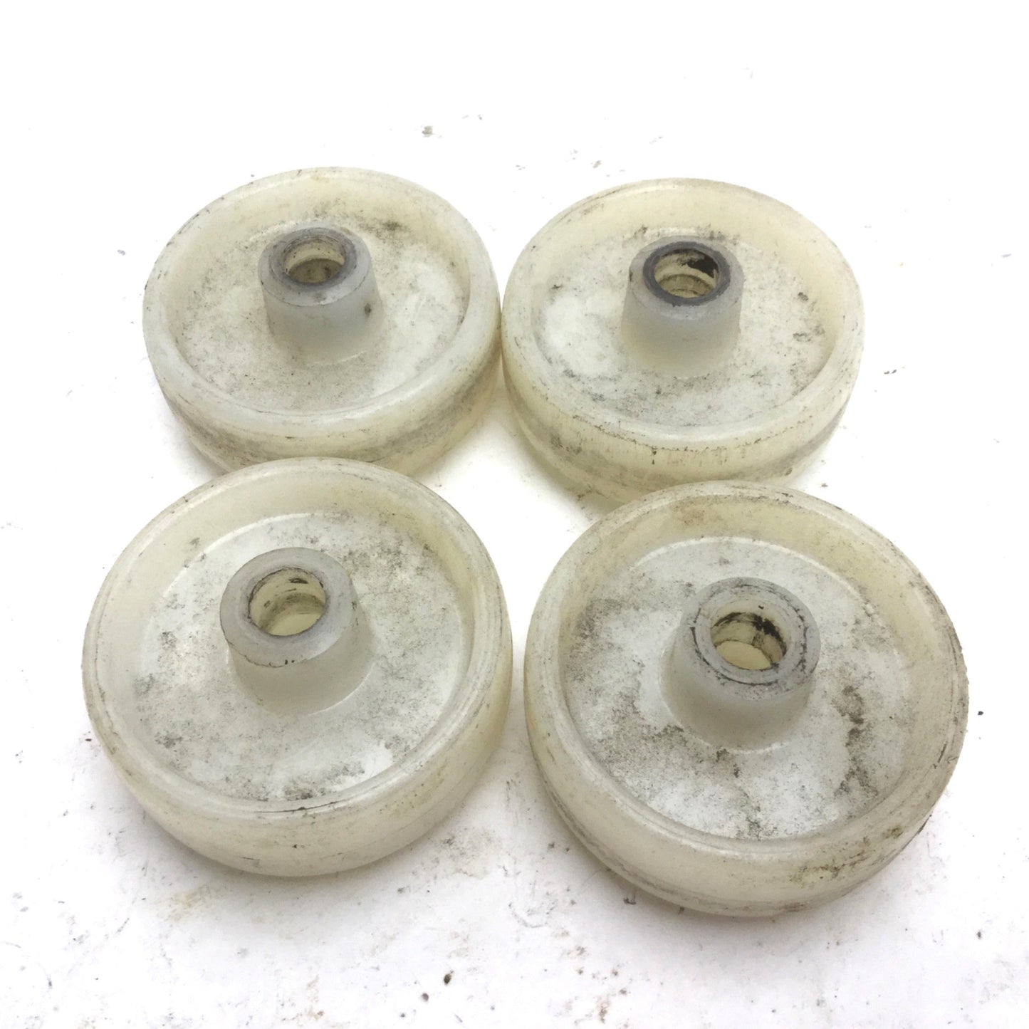 Used Lot of 4 Cart Wheels, Dimensions: Diameter: 76mm, Width: 26mm, 13mm ID