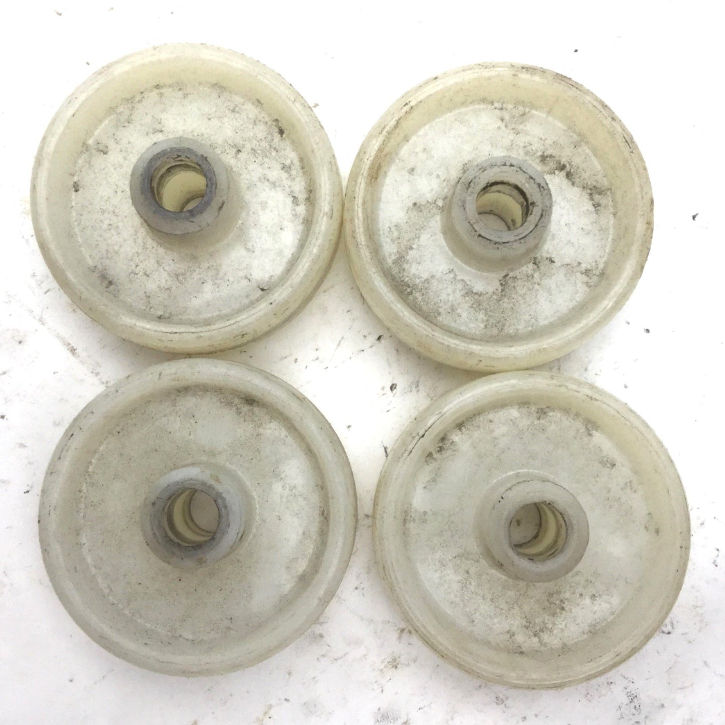 Used Lot of 4 Cart Wheels, Dimensions: Diameter: 76mm, Width: 26mm, 13mm ID