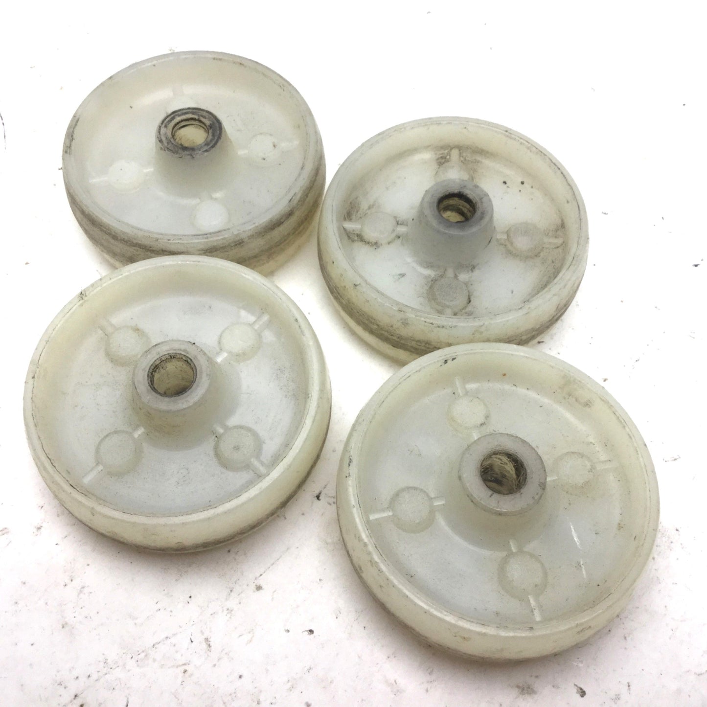 Used Lot of 4 Cart Wheels, Dimensions: Diameter: 76mm, Width: 25mm, 10mm ID