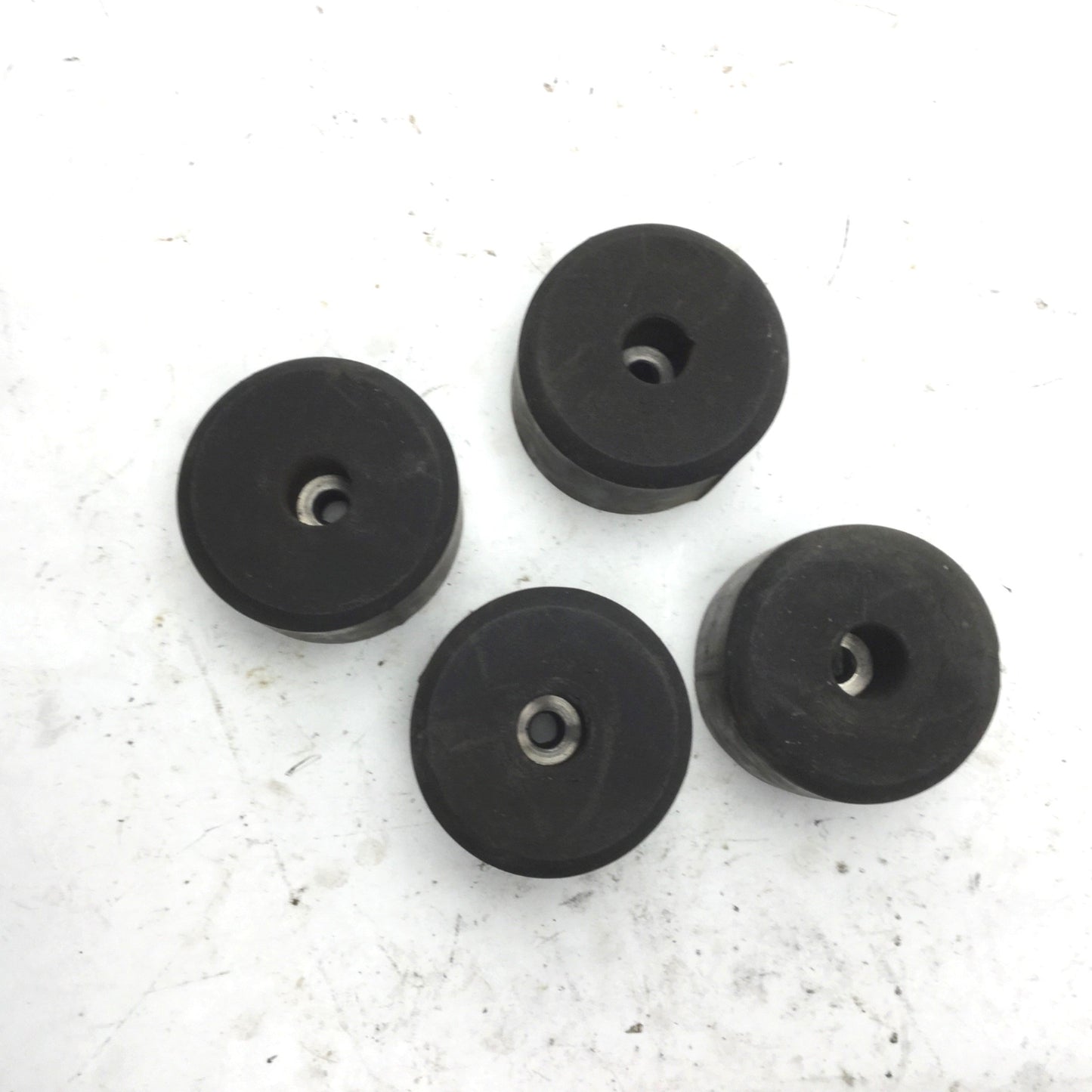 Used Lot of 4 Rubber Machine Leveling Legs, ID: 10mm/18mm, Dia: 72mm 49mm Height