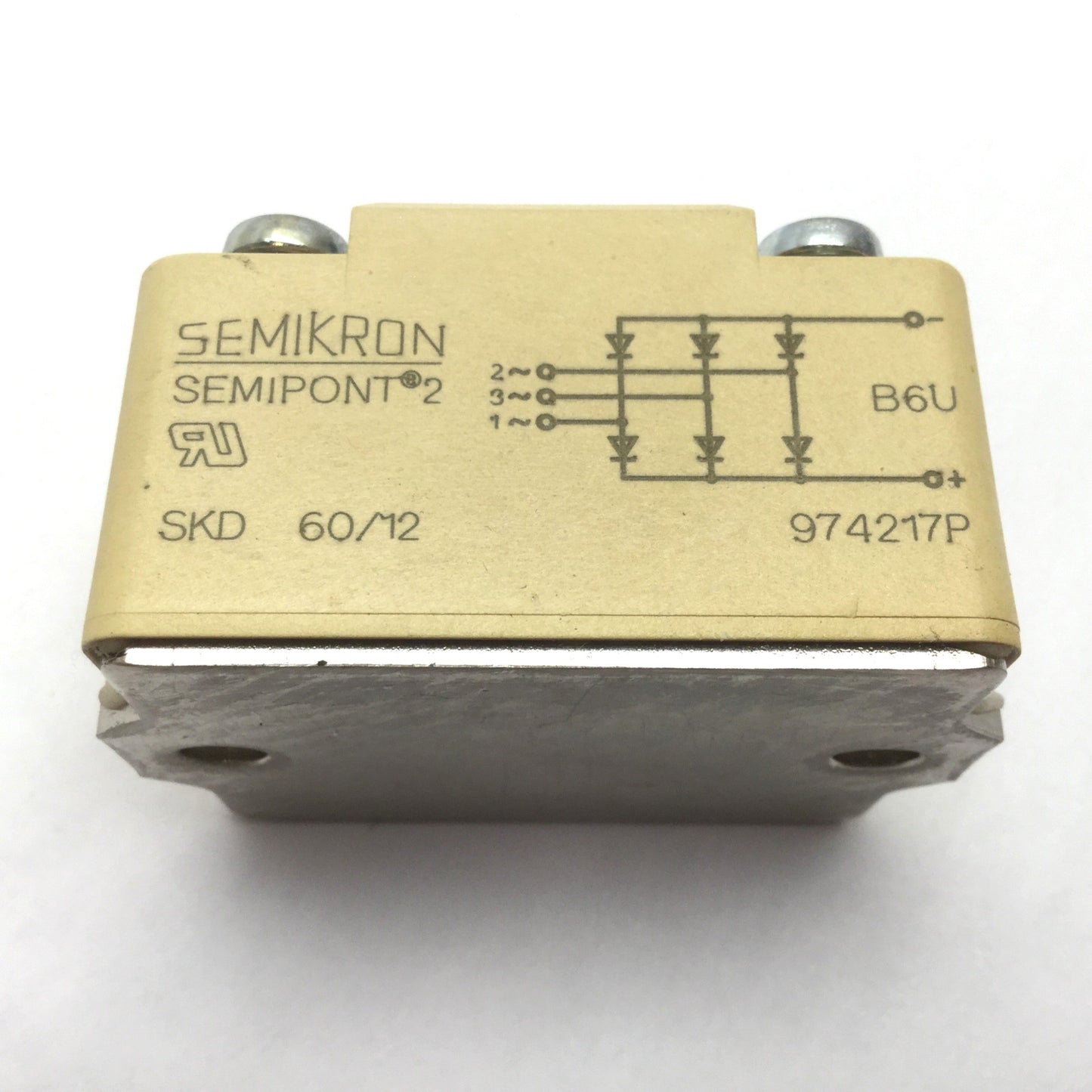 Used Semikron SKD 60/12 3-Phase Full Wave Bridge Rectifier Module, 1.2KV RRM, 60A